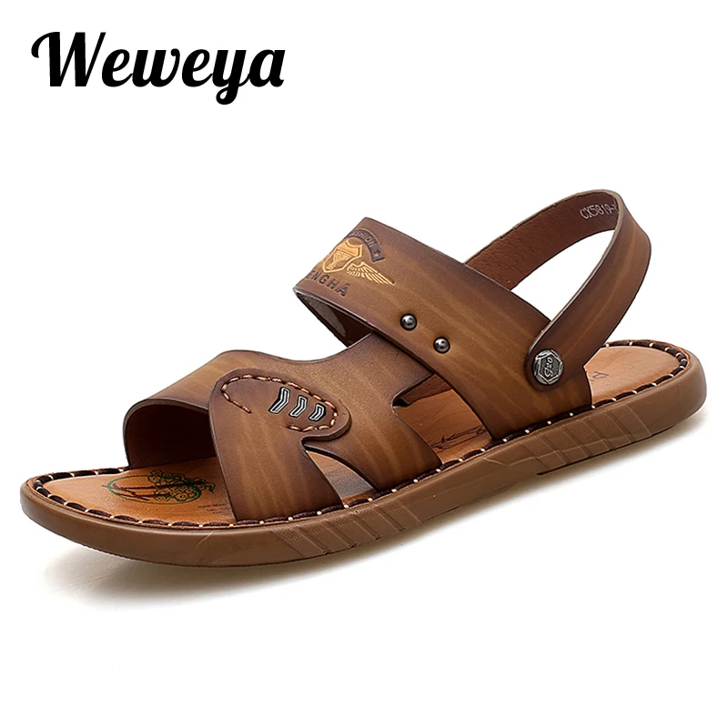 Weweya/2018 брендовые пляжные сандалии летние мягкие мужские обувь для мужчин