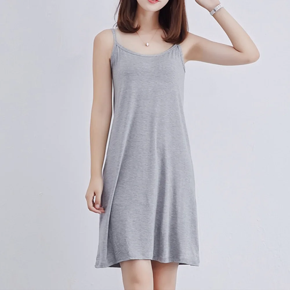 Женское сексуальное платье-комбинация на бретельках длинное нижнее платье из