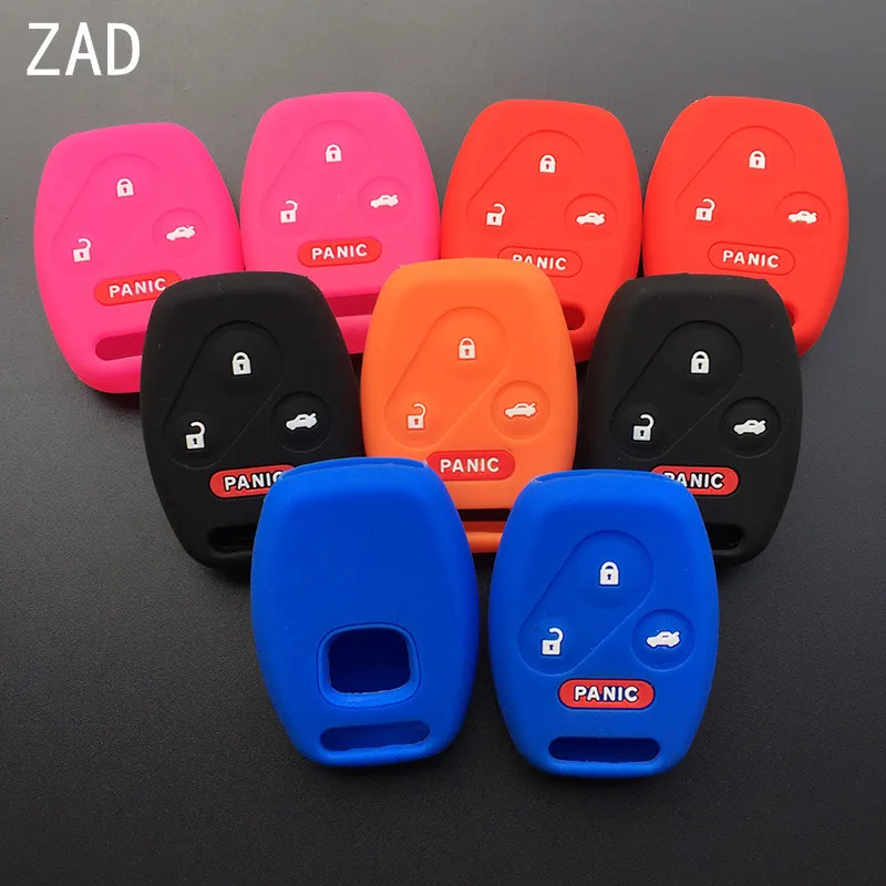 ZAD 4 buttons silicone car key fob cover case fit for Honda accord CIVIC CR-V element insight pilot crosstour ridgeCR-Z remote | Автомобили