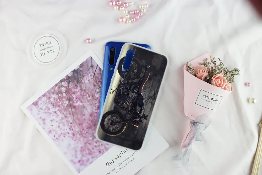 Мотоциклетный мягкий чехол в стиле ретро для Xiaomi 9 8 A2 A3 lite Mi 9t CC9 9se 5X 6 10 Max3 6X Note10 Pro