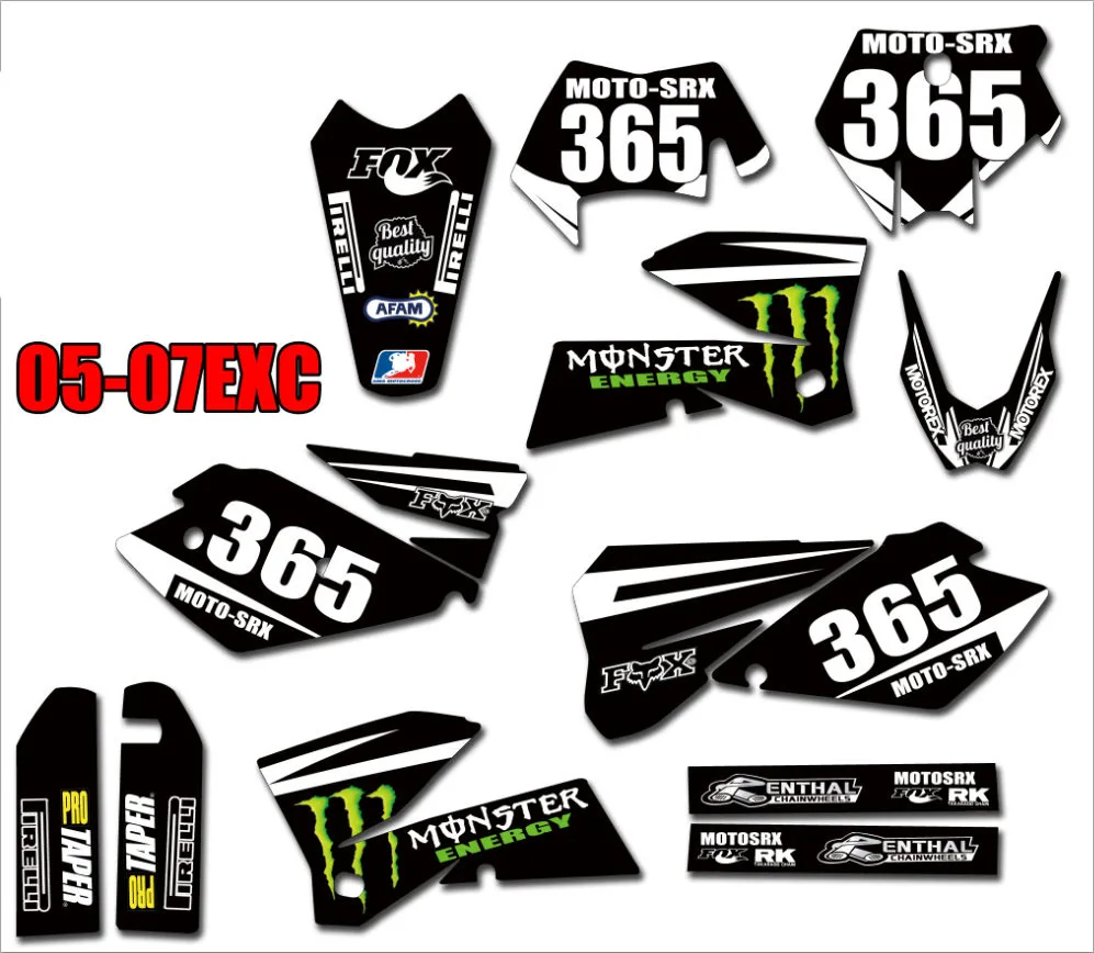 Dirtbike графические наклейки для KTM 250 200 300 350 450 500 525 540 SXF MXC SX | Автомобили и мотоциклы