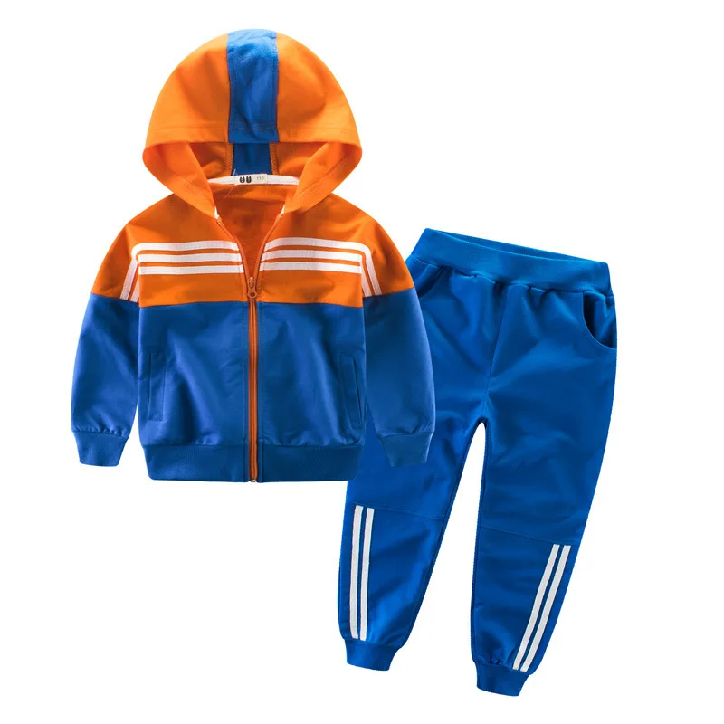 2017 Spring And Autumn Jacket For Children's Clothes Suit Sports Pure Cotton Spelling Color Zipper Loose Coat | Детская одежда и
