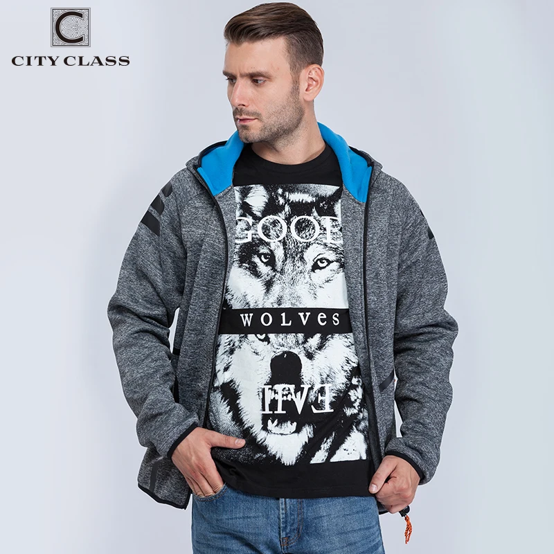 City Class спортивный костюм мужской Лидер продаж Повседневное Для Мужчин's Толстовки кофты водонепроницаемая молния Для МУЖЧИН Кофты с шляпой Для мужчин на ежедневная одежда 2766 г