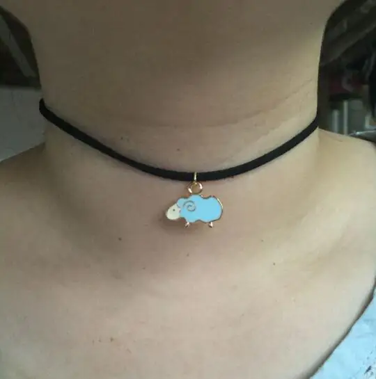 Женские бархатные ожерелья na236 в стиле панк из черной кожи белые и синие овечьей