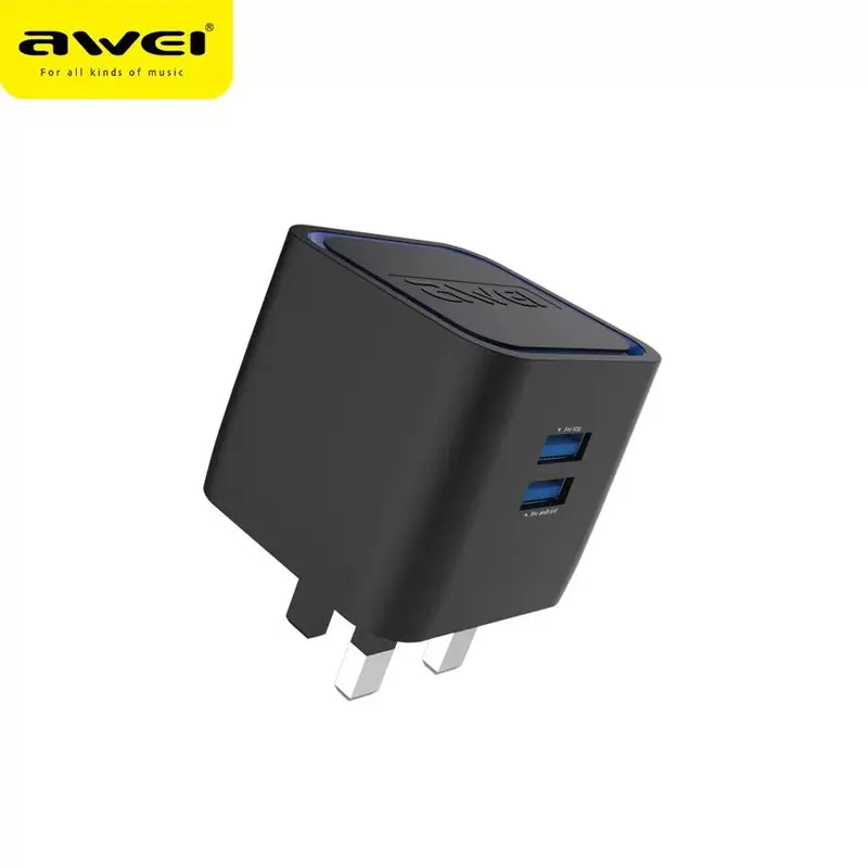 AWEI стандарт Великобритании зарядное устройство для путешествий двойной usb