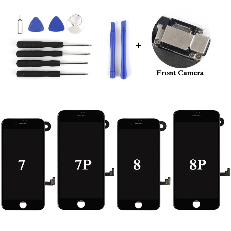 1pcs AAA Full Set Assembly For iphone 7G 7plus 8G 8plus LCD Display Touch Screen with Front Camera+Ear Speaker Holder