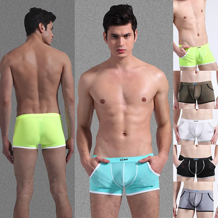 Новое поступление мужские трусы боксеры нижнее белье с карманом привлекательное