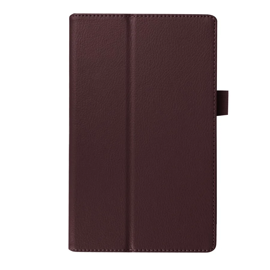 Умный чехол-подставка из искусственной кожи для lenovo Tab 2, 3, A8, A8-50, A8-50F, A8-50LC, Litchi, для lenovo Tab 2, A8-50, 8 дюймов, чехол для планшета+ ручка - Цвет: Коричневый