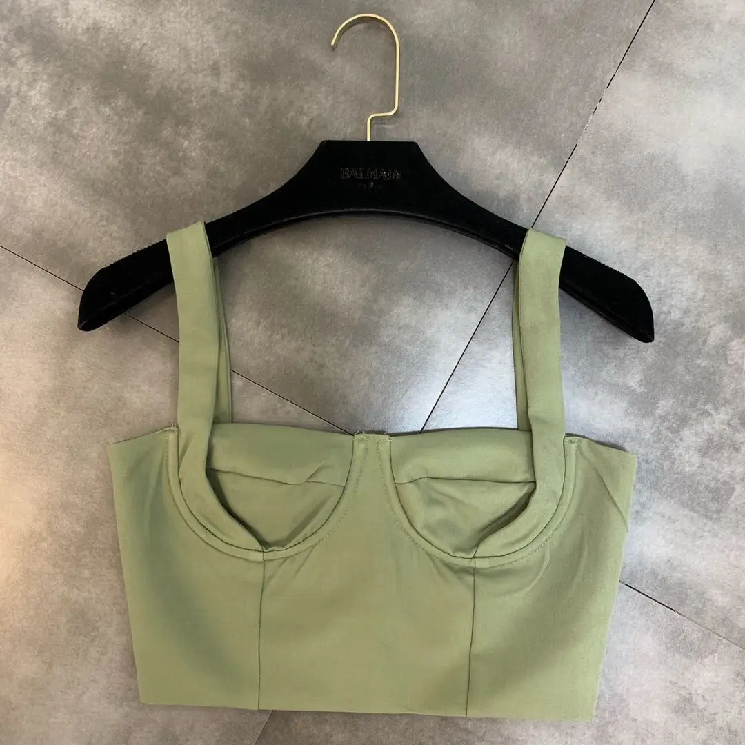 2019 модный сексуальный топ-майка + плиссированная юбка с металлической пряжкой и