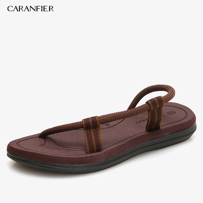 L49Brown CARANFIER/мужские сандалии; Sandalias Hombre; сандалии-гладиаторы для мужчин; летняя пляжная обувь в римском стиле; Вьетнамки; шлепанцы на плоской подошве; шлепанцы - Цвет: L49Brown