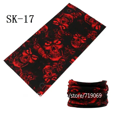 sk -17 Серия шарфов с черепами, различные маски на половину лица, повязка на голову для Хэллоуина, бандана, головной убор для велосипеда, головной шарф для сноуборда, головной платок - Цвет: sk -17