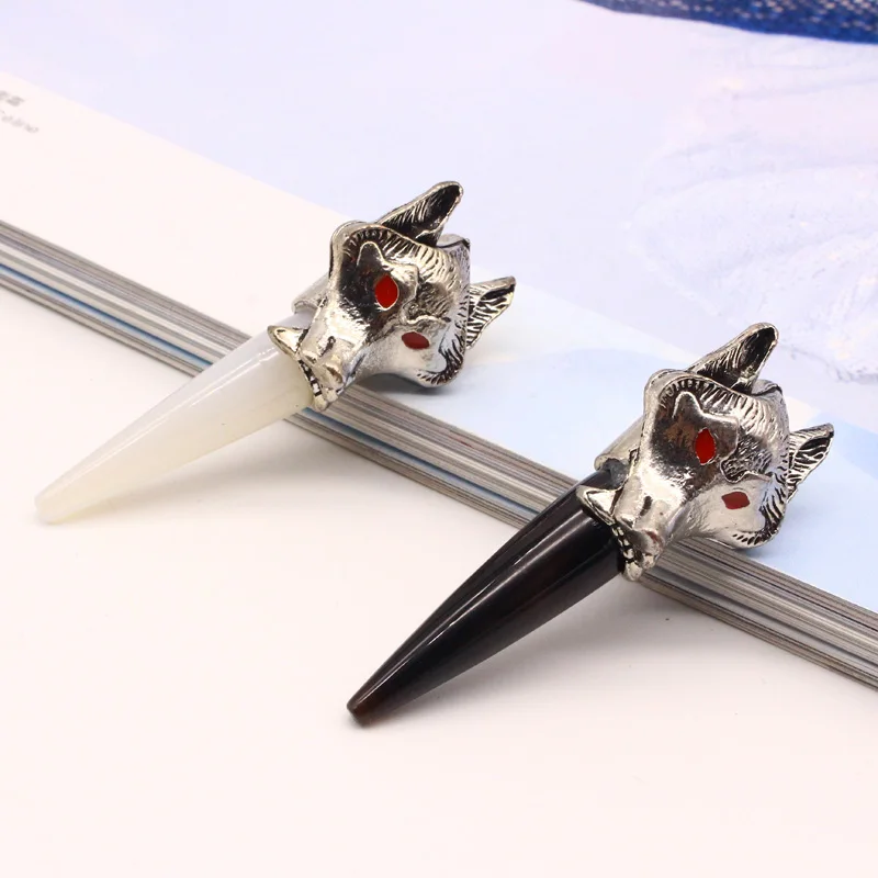 1pc 60mm Punk Natural Dauzy Wolf Jewelry Charm Findings DIY Women Men Drusy Necklace Pendant Keychain Decor Accessory D46 | Украшения и