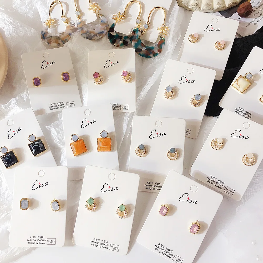 Ретро Ins высококачественные милые серьги гвоздики модные ювелирные изделия