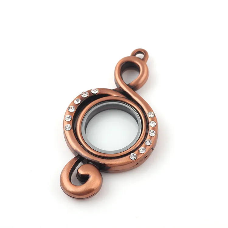 10 шт./лот лидер продаж античная бронза музыкальная нота плавающий медальон со