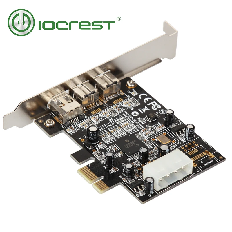 IOCREST PCI Express 3 порта Firewire 1394B и 1394A PCIe 1,1x1 карта TI XIO2213B чипсет
