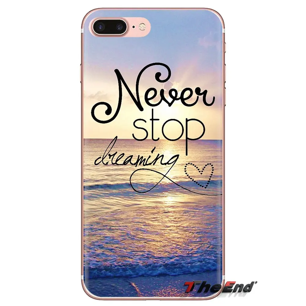 Never Stop Dreaming Life quotes Phone Cover Housing For Xiaomi Mi4 Mi5 Mi5S Mi6 Mi A1 A2 5X 6X 8 9 Lite SE Pro Max Mix 2 3 2S |