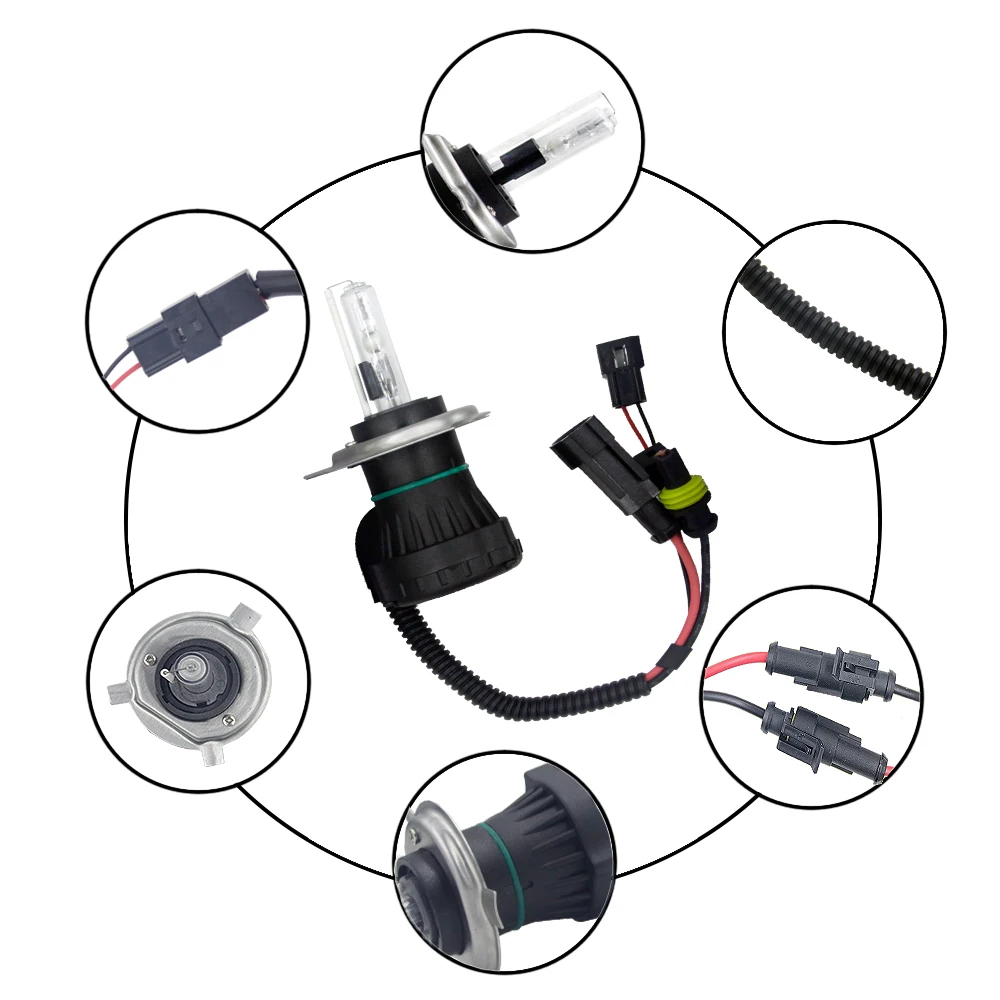 2 шт 12В 55 Вт H4 лампы H7 H1 H3 XENON HID Conversion Kit KitH11 H8 9005 Авто фара галогенная лампа 3000k 4300k