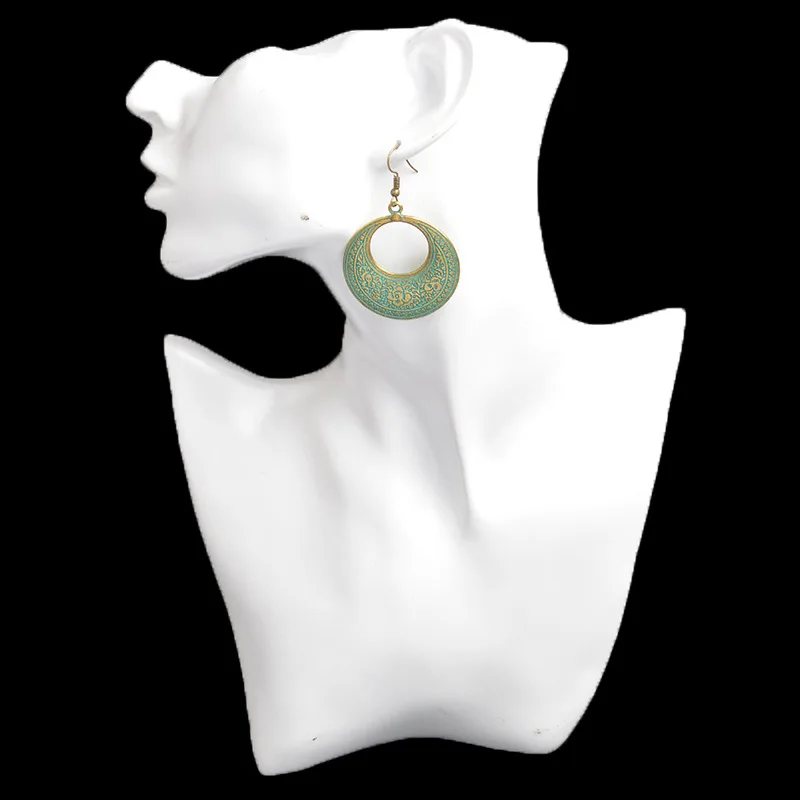 Retro Bronze Engraved Alloy Earrings In Bohemian Style | Украшения и аксессуары