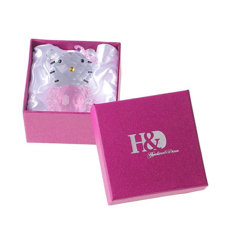 H & D X'mas подарки розовые фигурки кошек художественное стекло кристалл милые