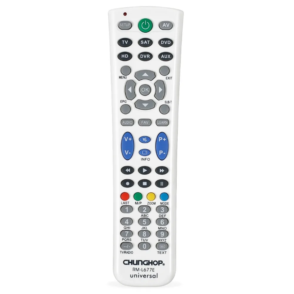 Универсальный Chunghop RM-L677E дистанционного Управление для ТВ DVD SAT/CBL DVR AUX
