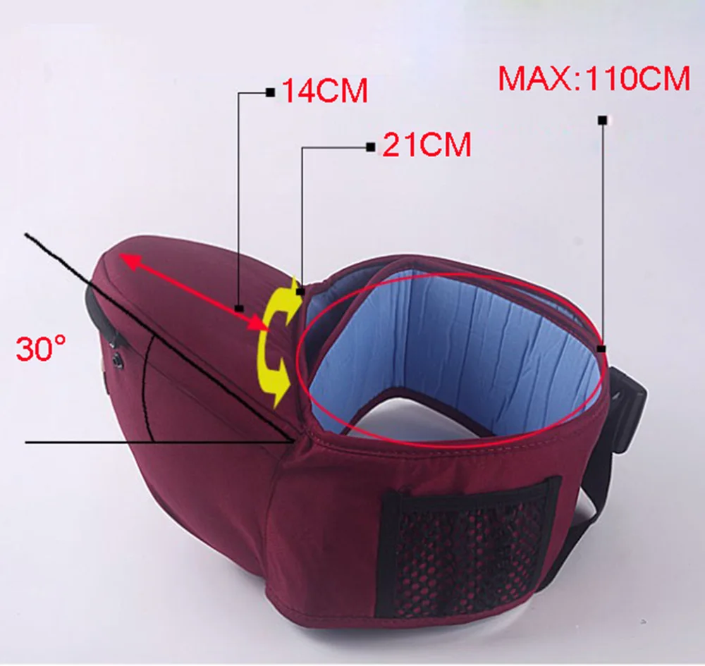 Portabeb&eacute;s 2 en 1, asiento de beb&eacute; con cintur&oacute;n, mochila ergon&oacute;mica transpirable, asiento de cadera para ni&ntilde;os, taburete de doble hombro BB0015-4