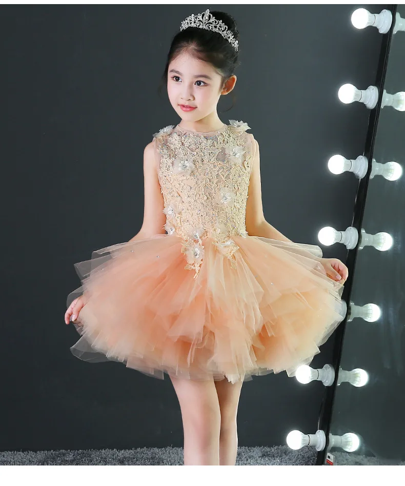 Glizt Long Trailing Flower Girls Dresses for Wedding Puffy Kids Pageant Dress First Holy Communion Party Prom | Детская одежда и