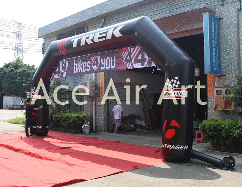 Черная надувная АРКА из ПВХ со съемным индивидуальным баннером для событий в