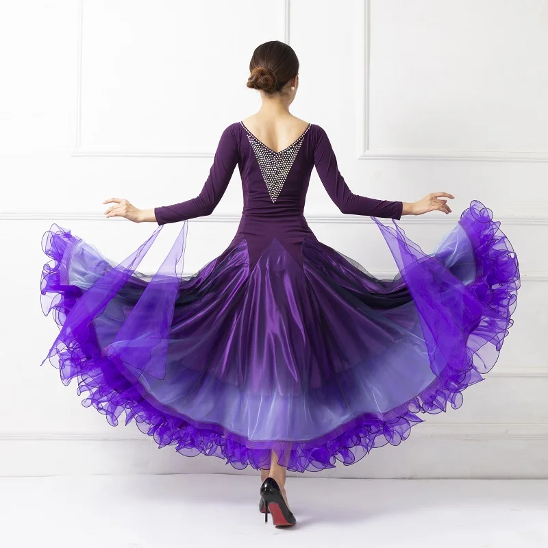 Новинка 2019 танцевальное платье для вальса женские костюмы Бальных соревнований