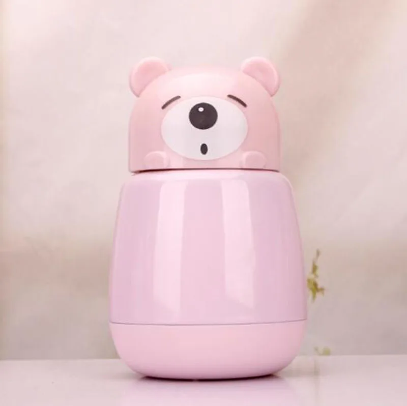 Pink Термокружка Из Нержавеющей Стали с мультяшным медведем, термосы, термосы для детей, термос для воды, Термокружка - Цвет: Pink