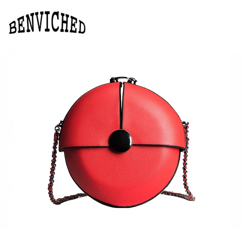 

BENVICHED Chain bag female 2022 summer new simple wild buckle small round bag cute mini shoulder Messenger bag R454