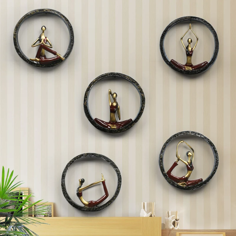

Abstract Yoga Pose Sculpture Yoga Girl Wall Hangings/Lady Figurine Art Statue Resin Art&Craft Home Decoration Accessories R291