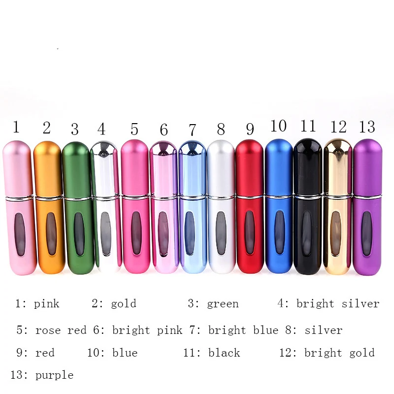 2PCs/Set 5ml Refillable Empty Atomizer Perfume Storage Bottles Portable Cosmetic Containers Traveler Makeup Jar NDK0390 - Цвет: Черный