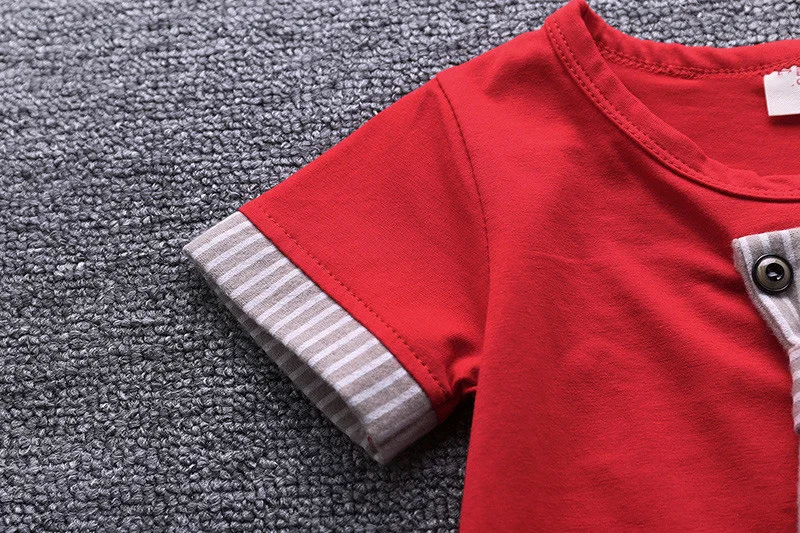 Футболка с коротким рукавом и полосатые шорты для мальчиков лето 2019 |