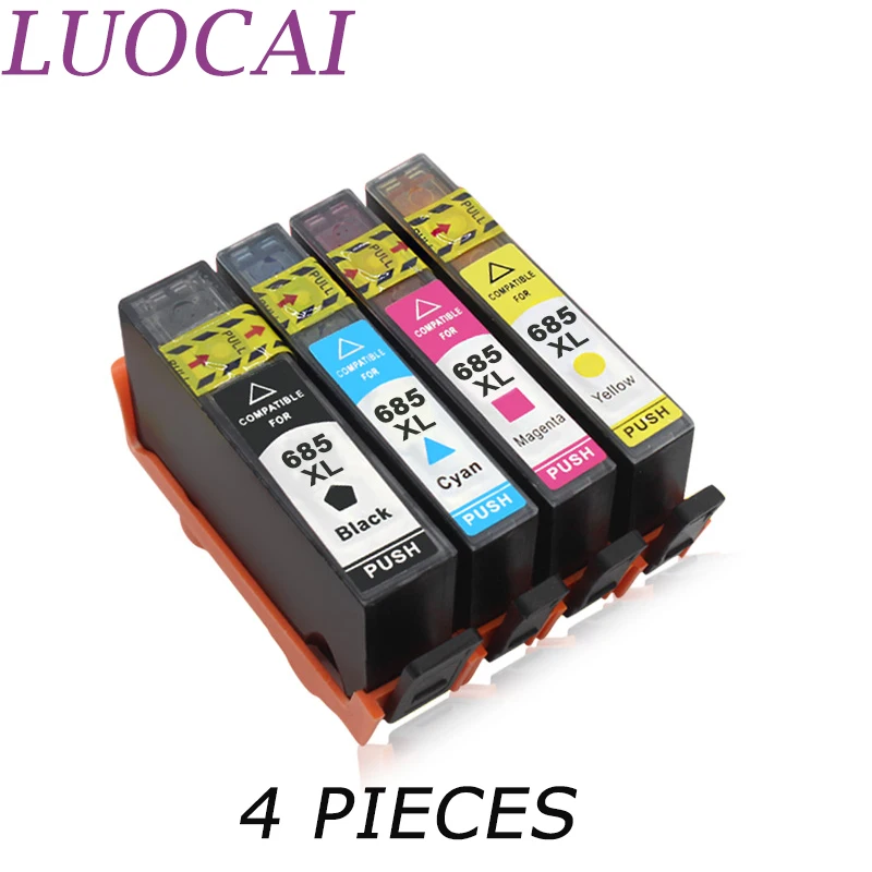 LuoCai 4 шт. картриджи с чернилами совместимые HP685 hp685 Deskjet 4615 5525 3525 6525 4625