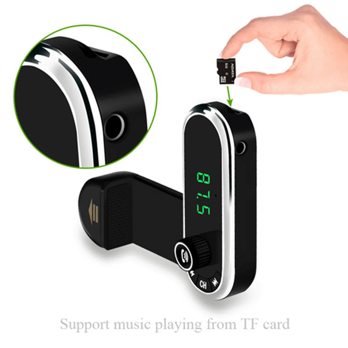 Автомобильный bluetooth hands-free fm-передатчик mp3-плеер, установленный на мобильном телефоне для автомобильного телефона iPhone Зарядка Поддержка TF карты