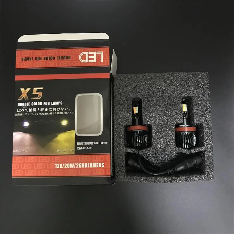 Новый Автомобильный светодиодный противотуманный фонарь двухцветные