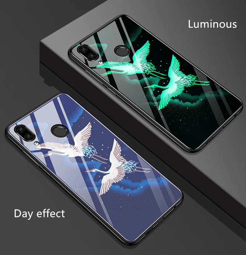 Чехол из закаленного стекла для Xiaomi Redmi 7 светящийся чехол из закаленного стекла силиконовый чехол для Xiaomi Redmi Note 7 Pro