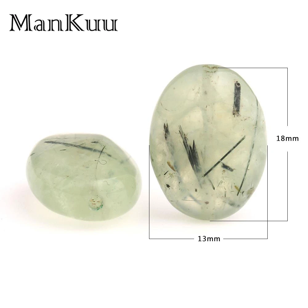 ManKuu 13*18mm Oval Perhnites Pale Green Crystal Beads Fresh Natural Stone For Jewelry Making Wholesale Lot Bulk 10pcs/Lot | Украшения и