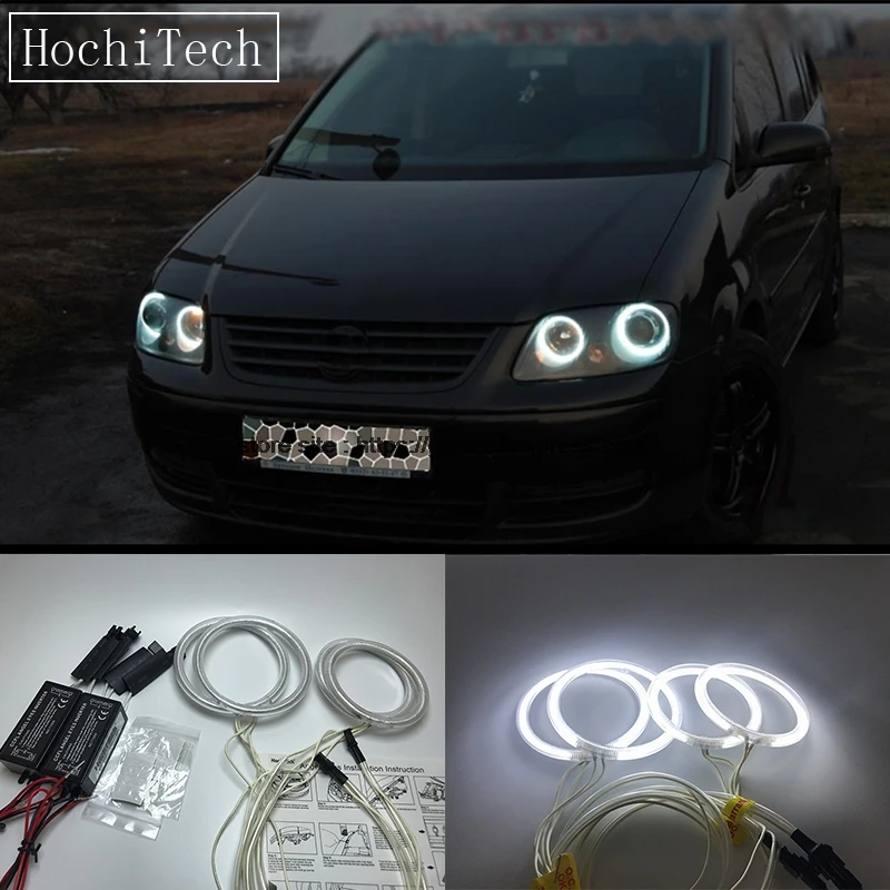 

HochiTech для Volkswagen VW Touran 2004-2007 ультра ярсветильник дневной свет DRL CCFL ангельские глаза комплект демонических глаз теплый белый кольцо ореола