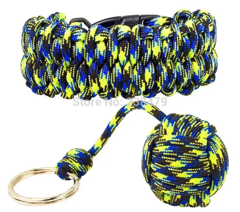 550 фунтов Paracord выживание браслет и ремешок обезьяна кулак - самооборона стальной
