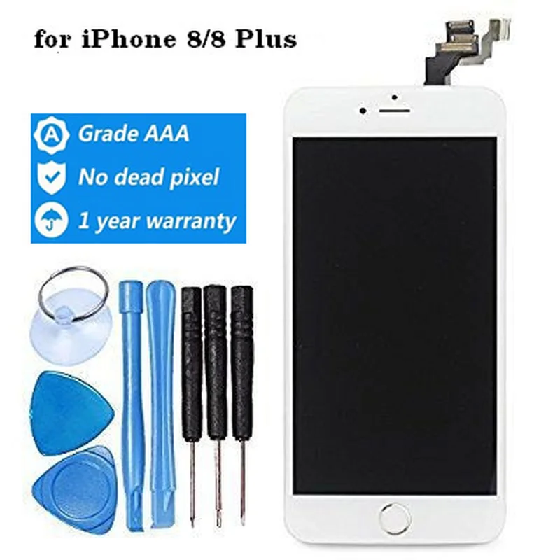 Бесплатная 100% пиксель для iPhone 8 Plus LCD с 3D сенсорным дисплеем замена нового