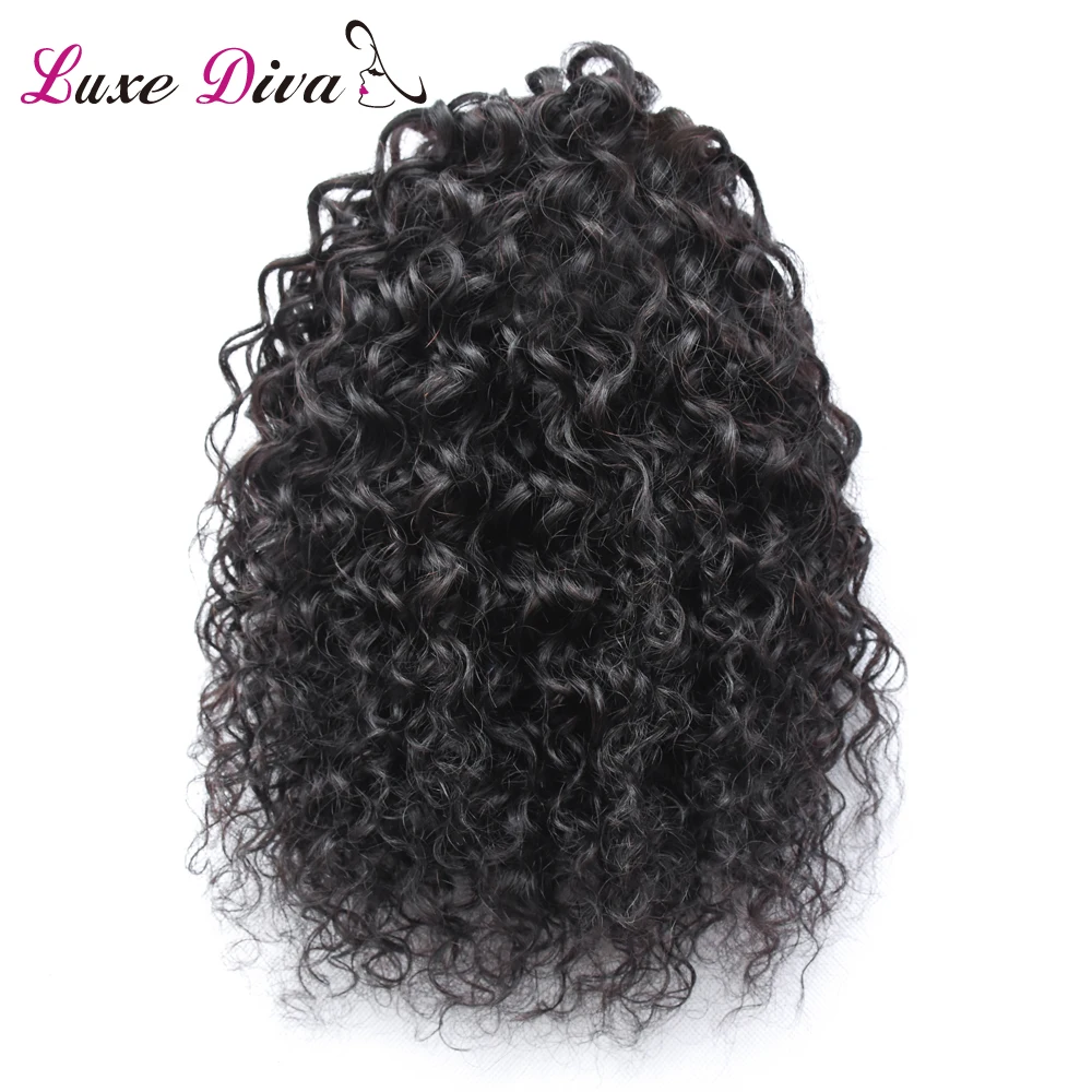 LD натуральные черные волосы Remy 1 шт. зажим в хвостиках шнурок 100% продукты