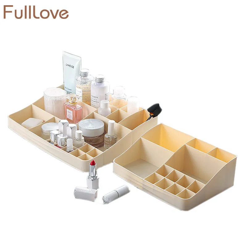 Пластиковая косметичка FullLove 34 1*25 7*8 см однотонный розовый органайзер для макияжа