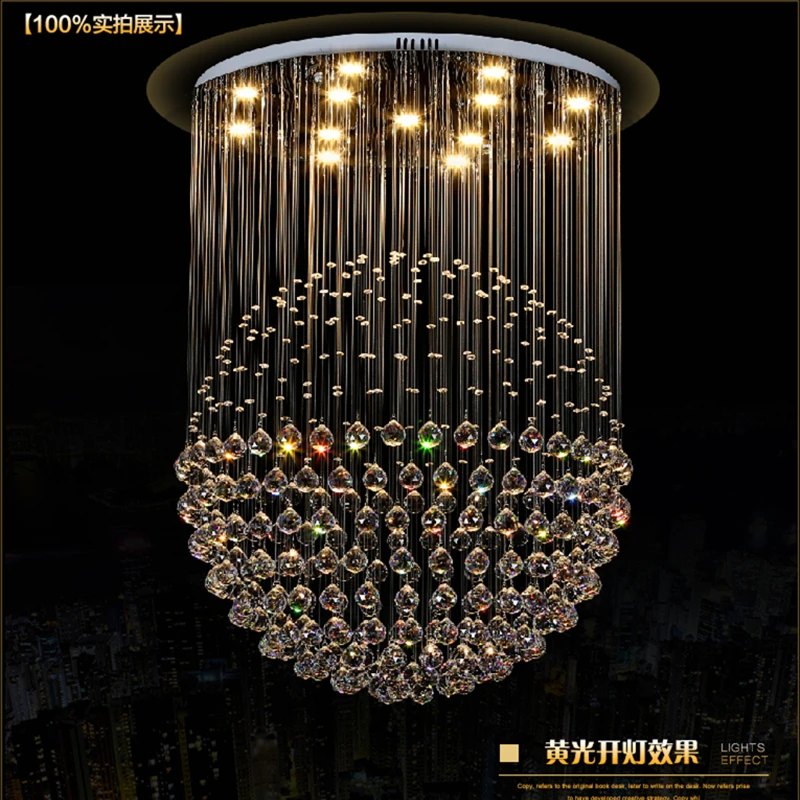 Современные роскошные потолочные светильники светодиодная хрустальная лампа