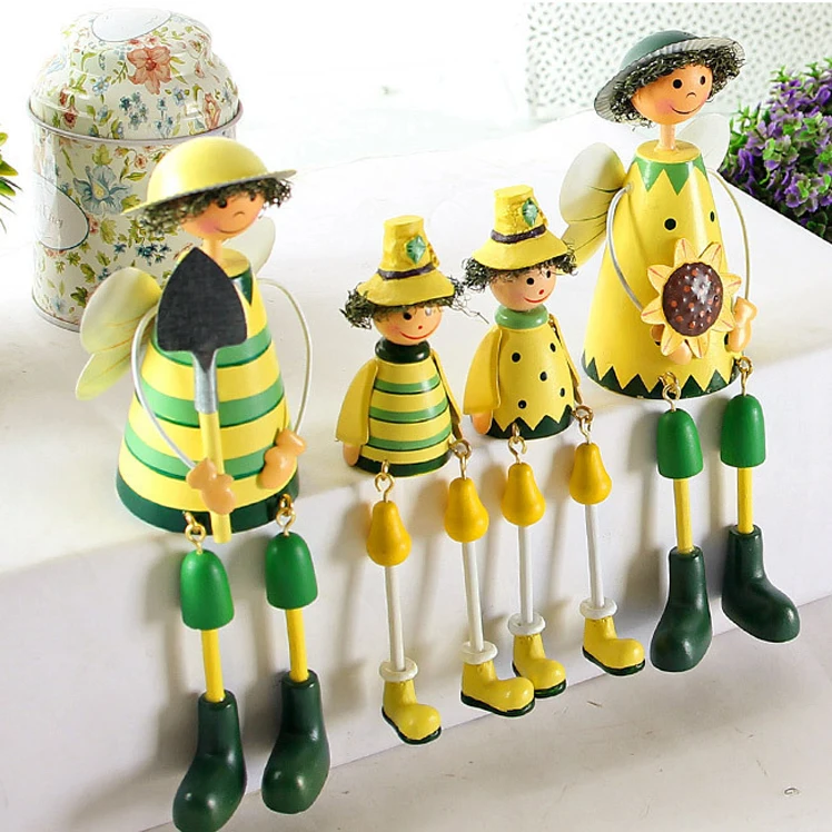 4 шт./лот винтажное украшение для дома дерево ремесло куклы любящие родителей и