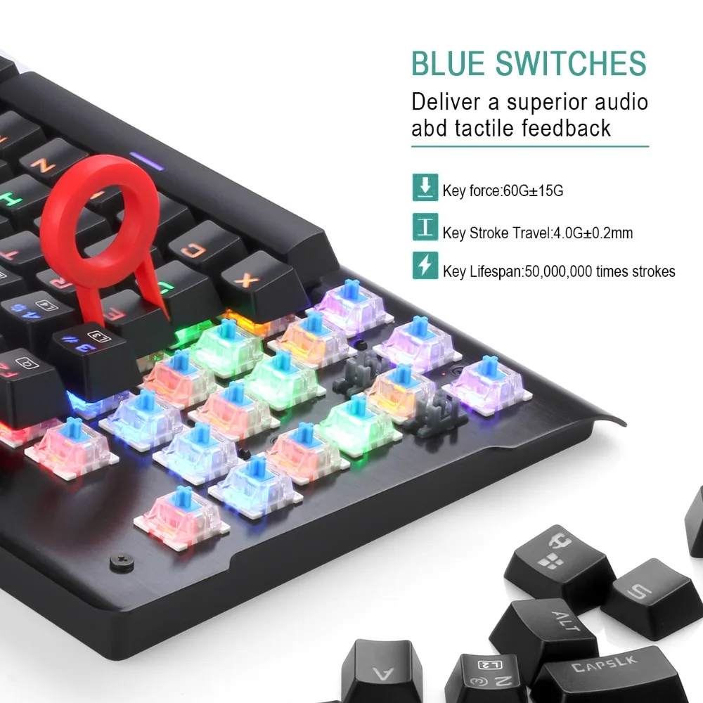 Redragon K561 Вишну 87 Ключи anti ореолы RGB подсветкой Водонепроницаемый Механическая