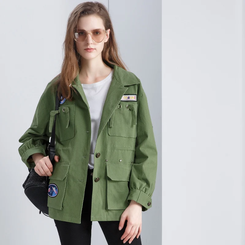 Военное Дело Стиль Multi верхняя одежда с карманами кулиска на талии тонкий пиджак