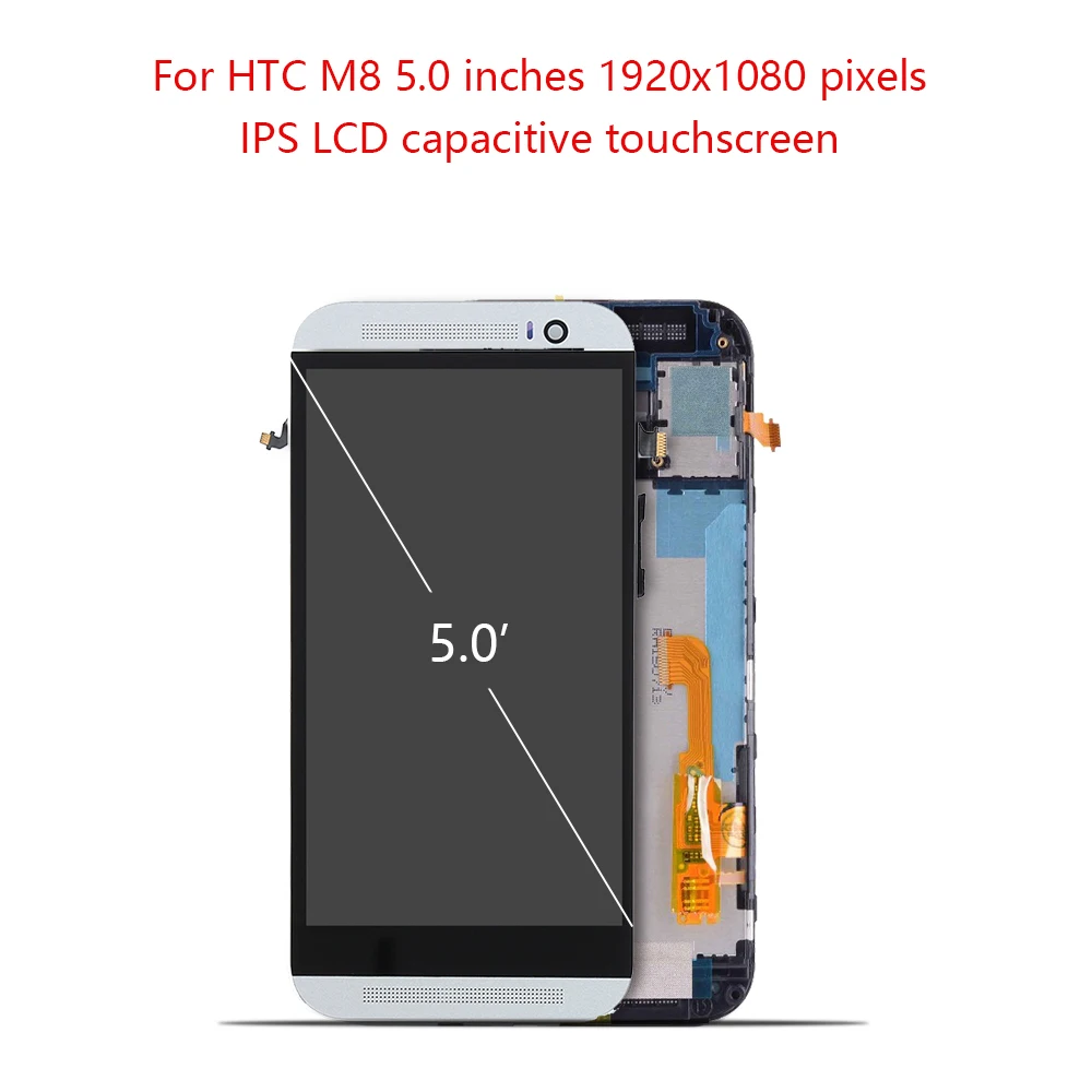 5 0 &quotоригинал для HTC ONE M8 сенсорный экран с рамкой дигитайзер сборка One LCD 831c 1/2 SIM |