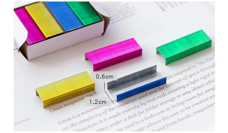 1600 шт./2 box Цветной скобы Нержавеющая сталь № 12 Staples office-переплет Школа Канцтовары 24/6 Cucitrice
