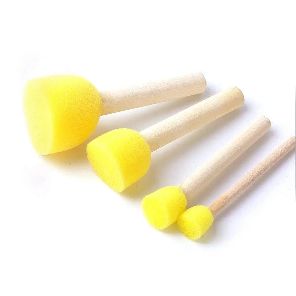 Pack of 30 Round Foam Sponge Paint Brush Set - Stencil Value 5 Different Sizes Great for Kids Arts and Crafts | Канцтовары для
